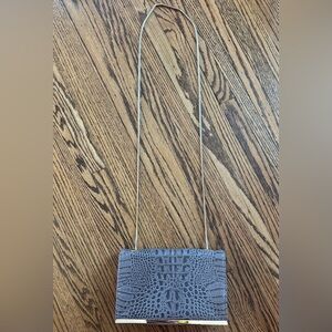 Elegant Gray Crocodile Pattern Crossbody Bag NWOT